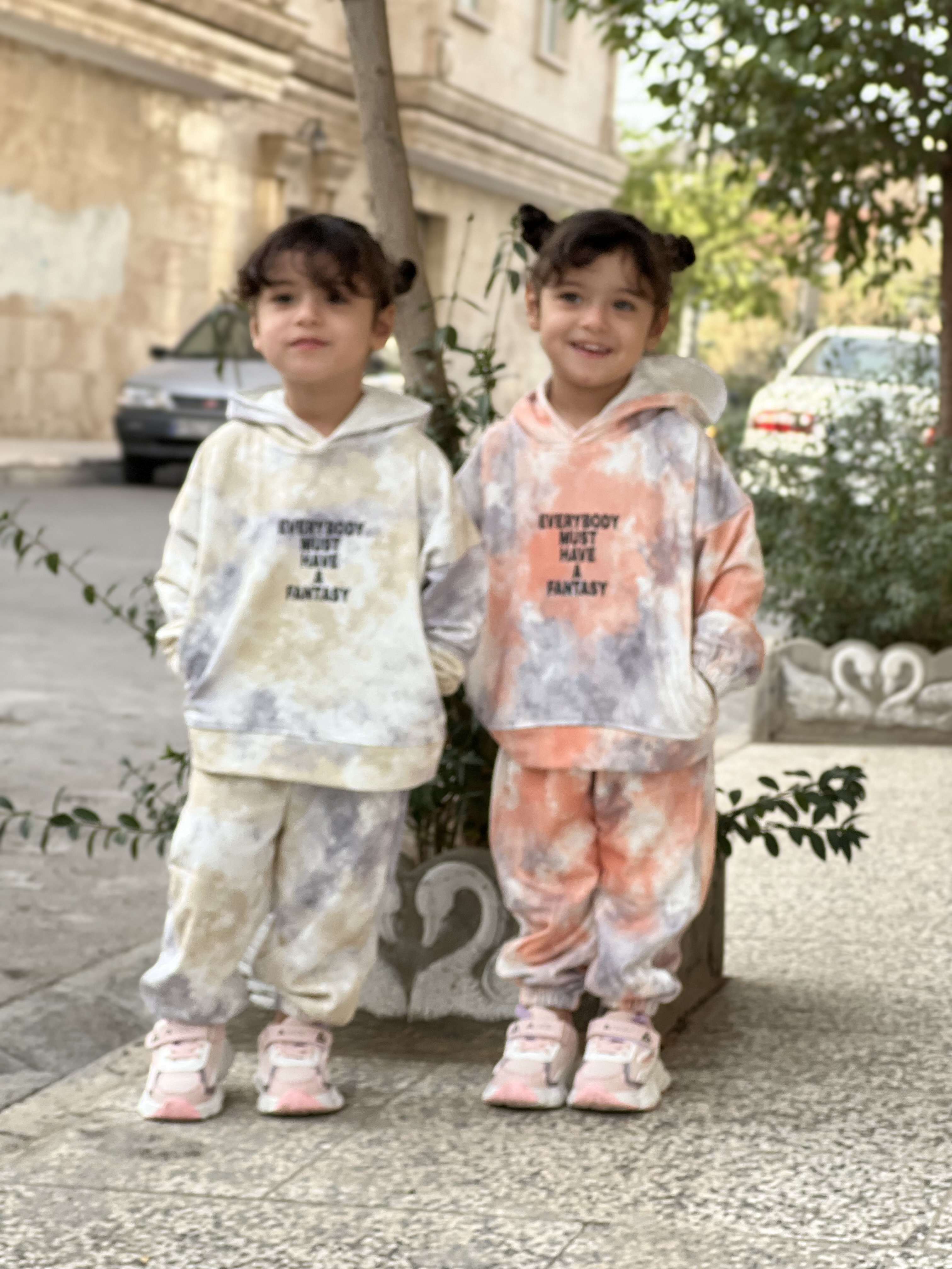 هودی جاگر اسپرت دخترانه و پسرانه  آبرنگی حوله ای مناسب برای 2تا 8سال